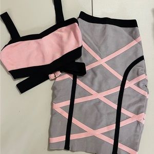Bandage inspired Skirt and crop top set